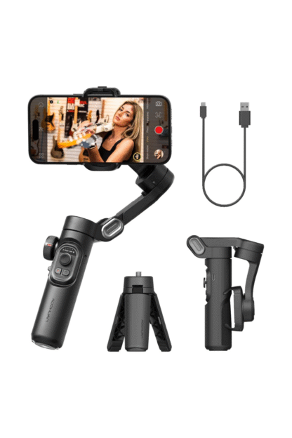 Estabilizador de celular gimbal 3 eixos para filmagem 360 kit inteligente